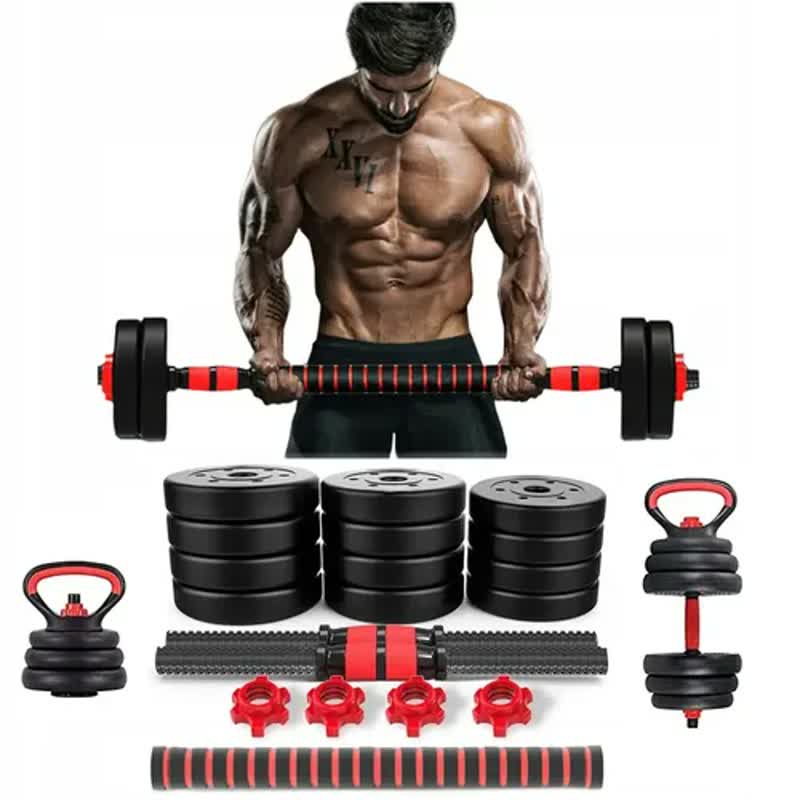 Kit Halteres Barra E Anilhas Musculação 15kg