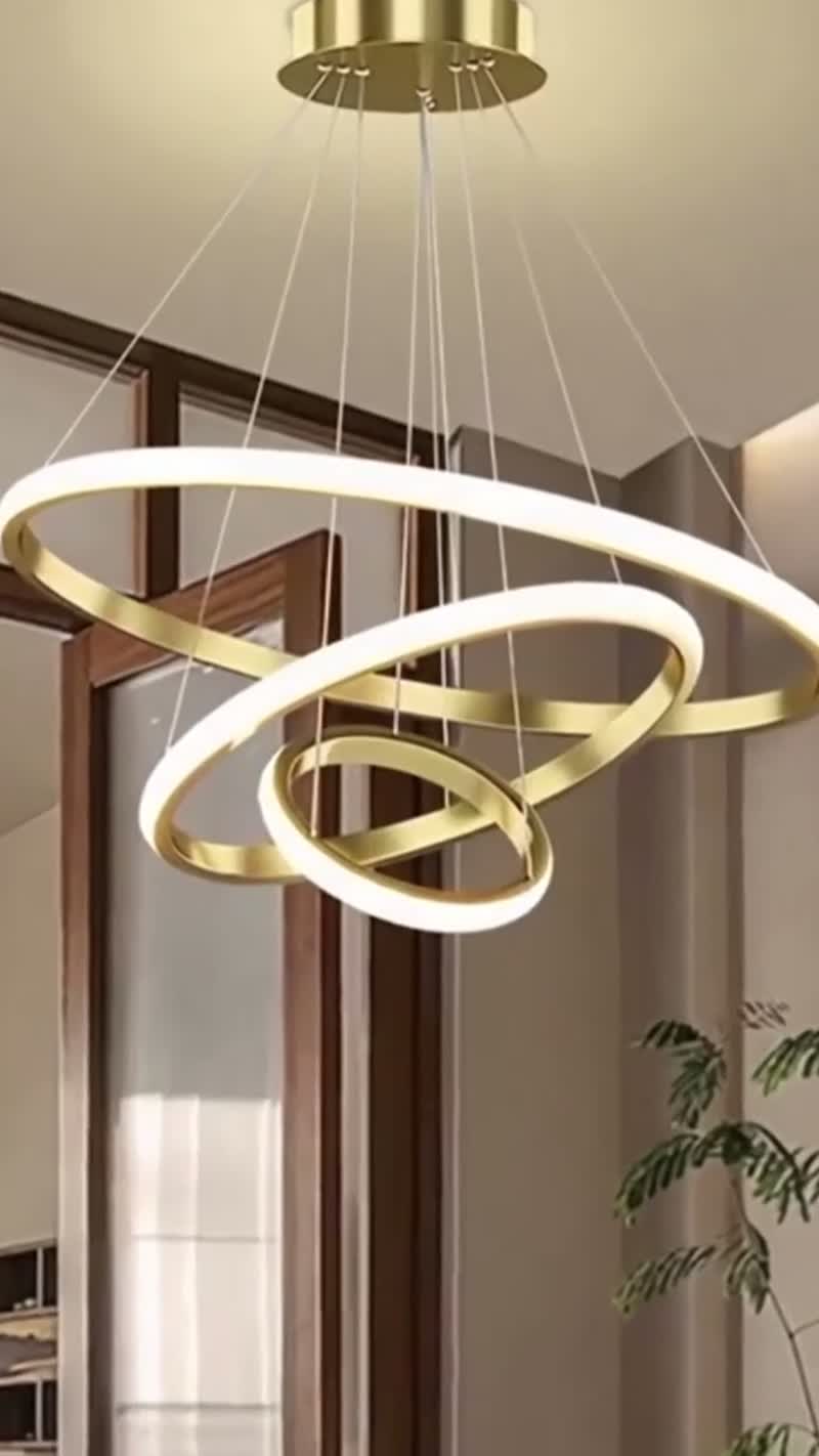 Lustre Led Sala Moderno 3 Arcos Pendente