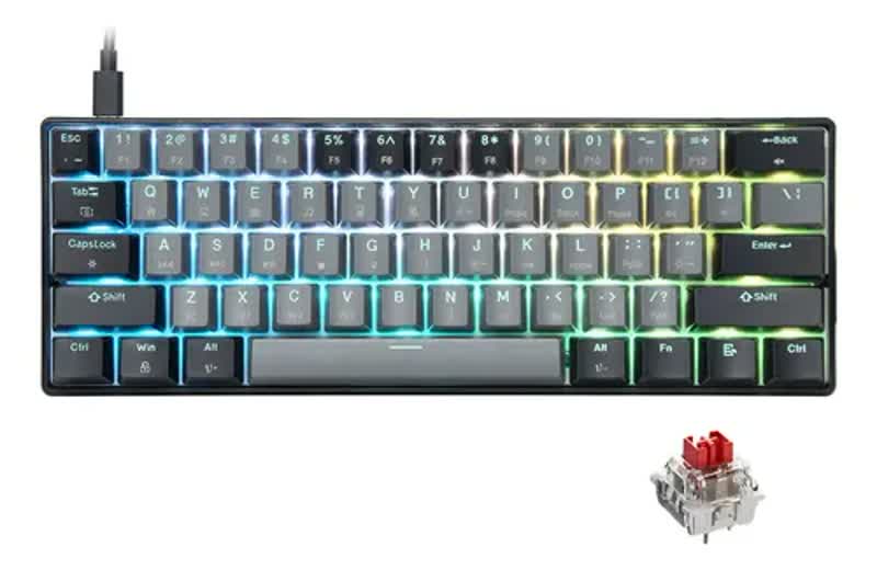 Teclado Mecânico Gamer 60% Hotswap RGB