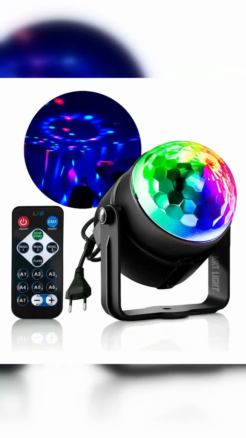 Mini Globo Jogo de Luz Giratório RGB