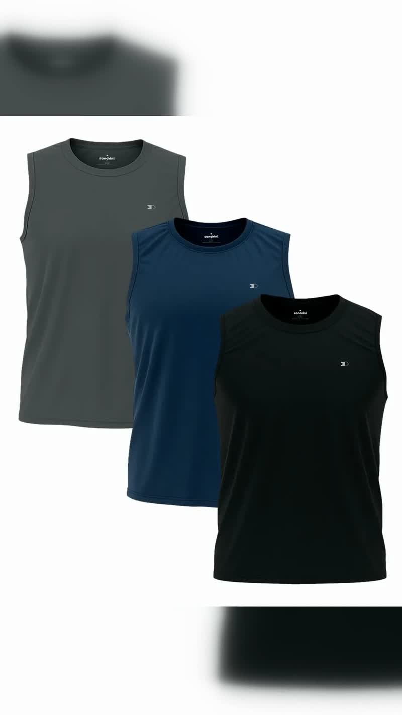 Kit 3 Regatas Dry-Fit Masculina Sandrini