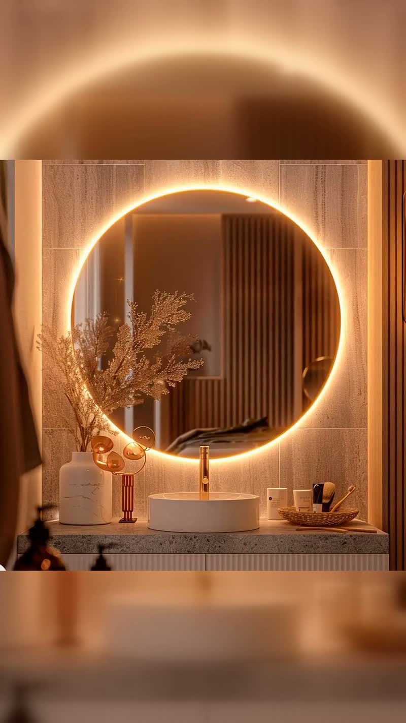 Espelho Redondo 50cm com LED para Parede