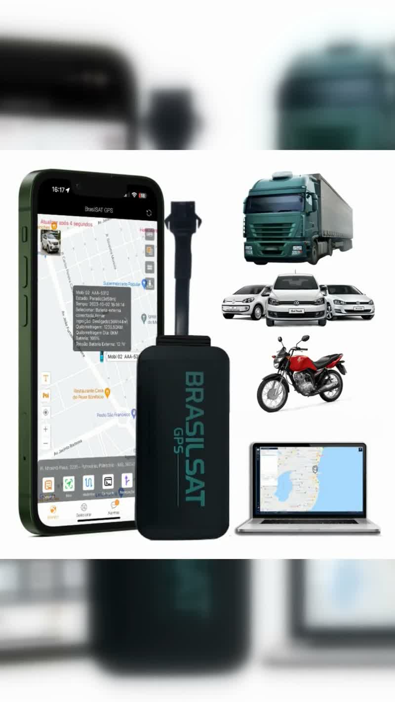 Rastreador GPS Veicular 4G com App em Tempo Real