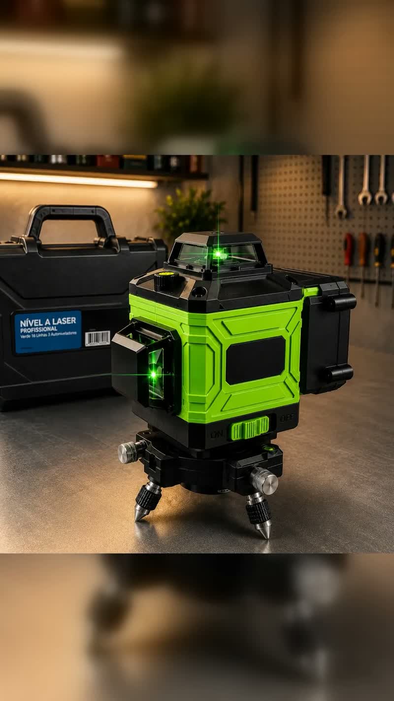 Nível a Laser 12 Linhas Verde 30m Recarregável