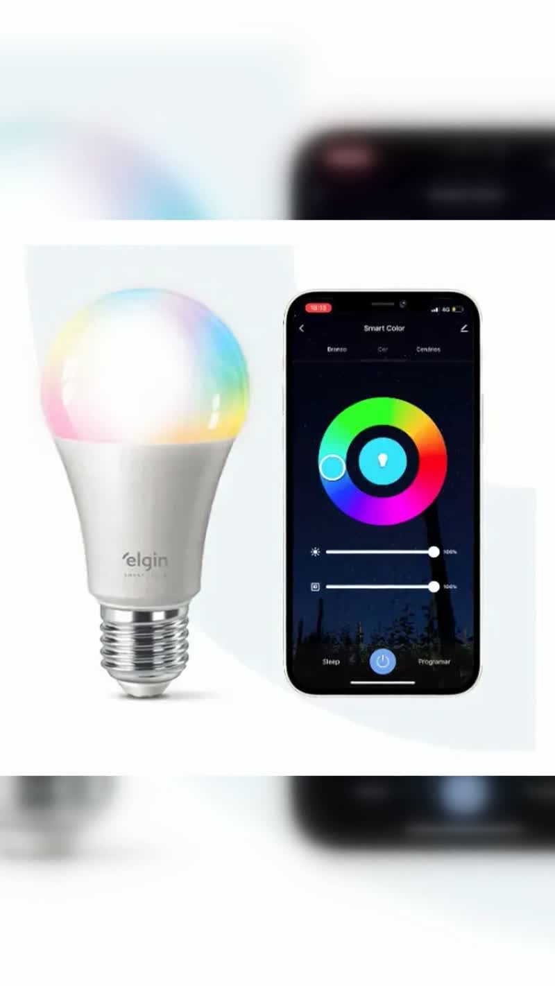 Lâmpada LED 10W RGB Inteligente Wi-Fi Elgin