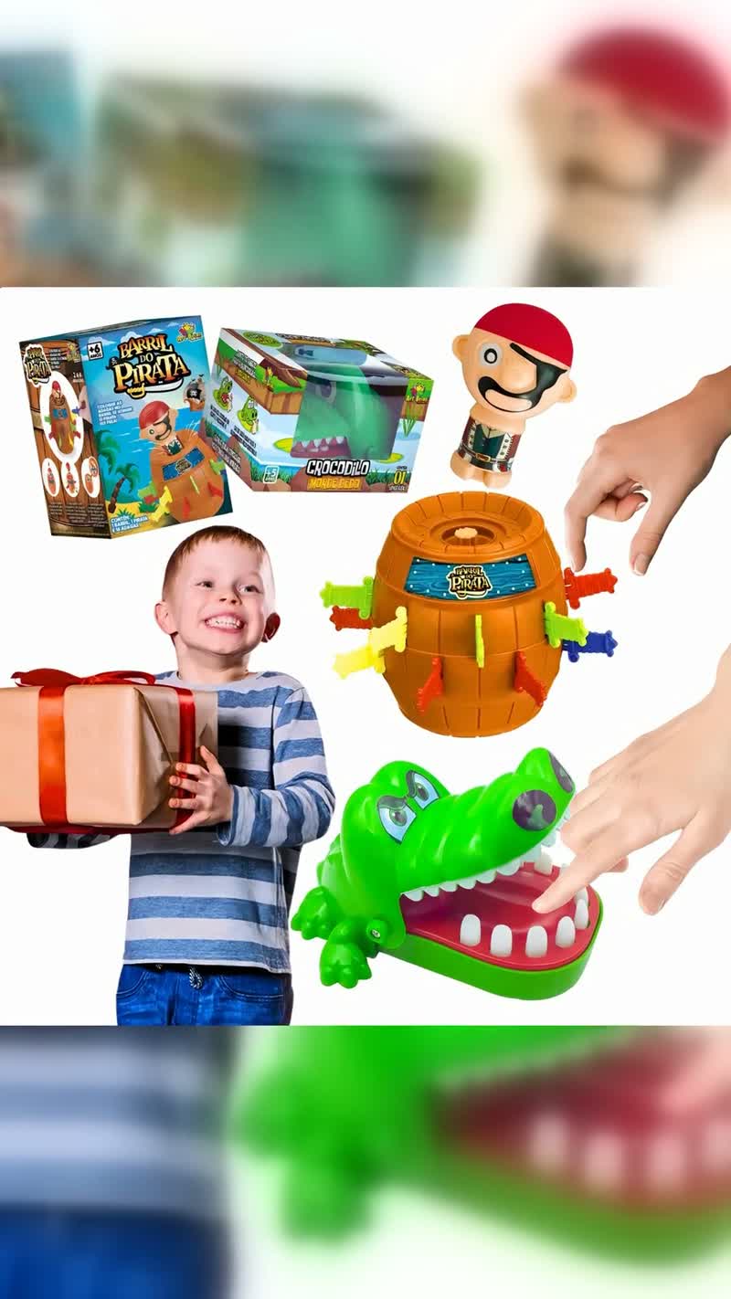 Kit Jogos Barril do Pirata e Crocodilo Morde Dedo