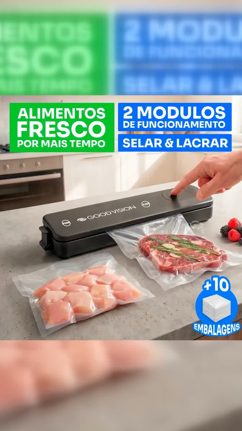 Seladora a Vácuo Portátil com 10 Sacos