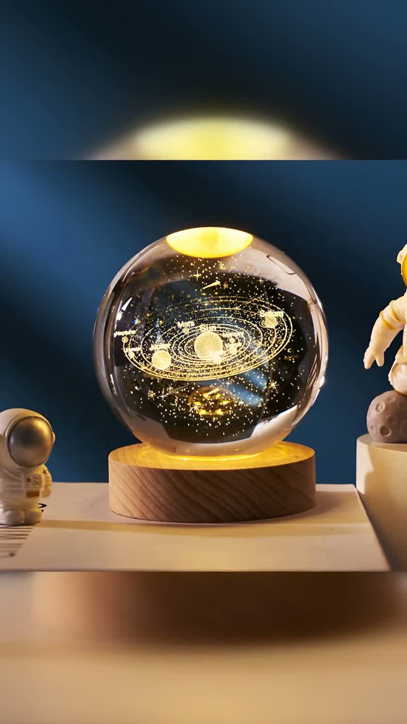 Luminária Bola de Cristal 3D Sistema Solar