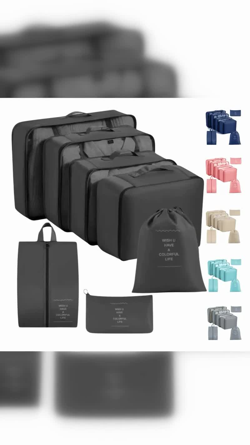 Kit Organizador de Malas de Viagem 7 Peças