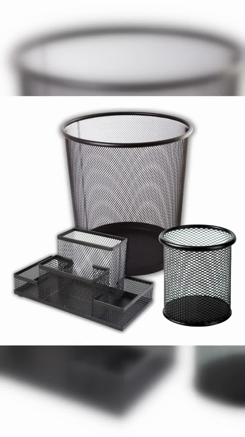 Kit Organizador de Escritório Aramado 3 Peças