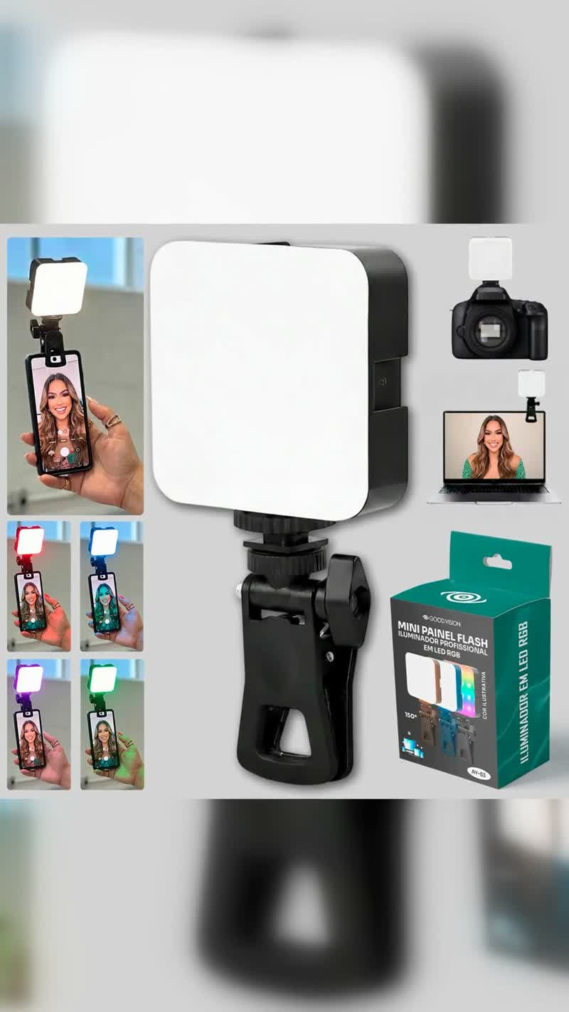 Mini Flash Iluminador de Selfie Recarregável