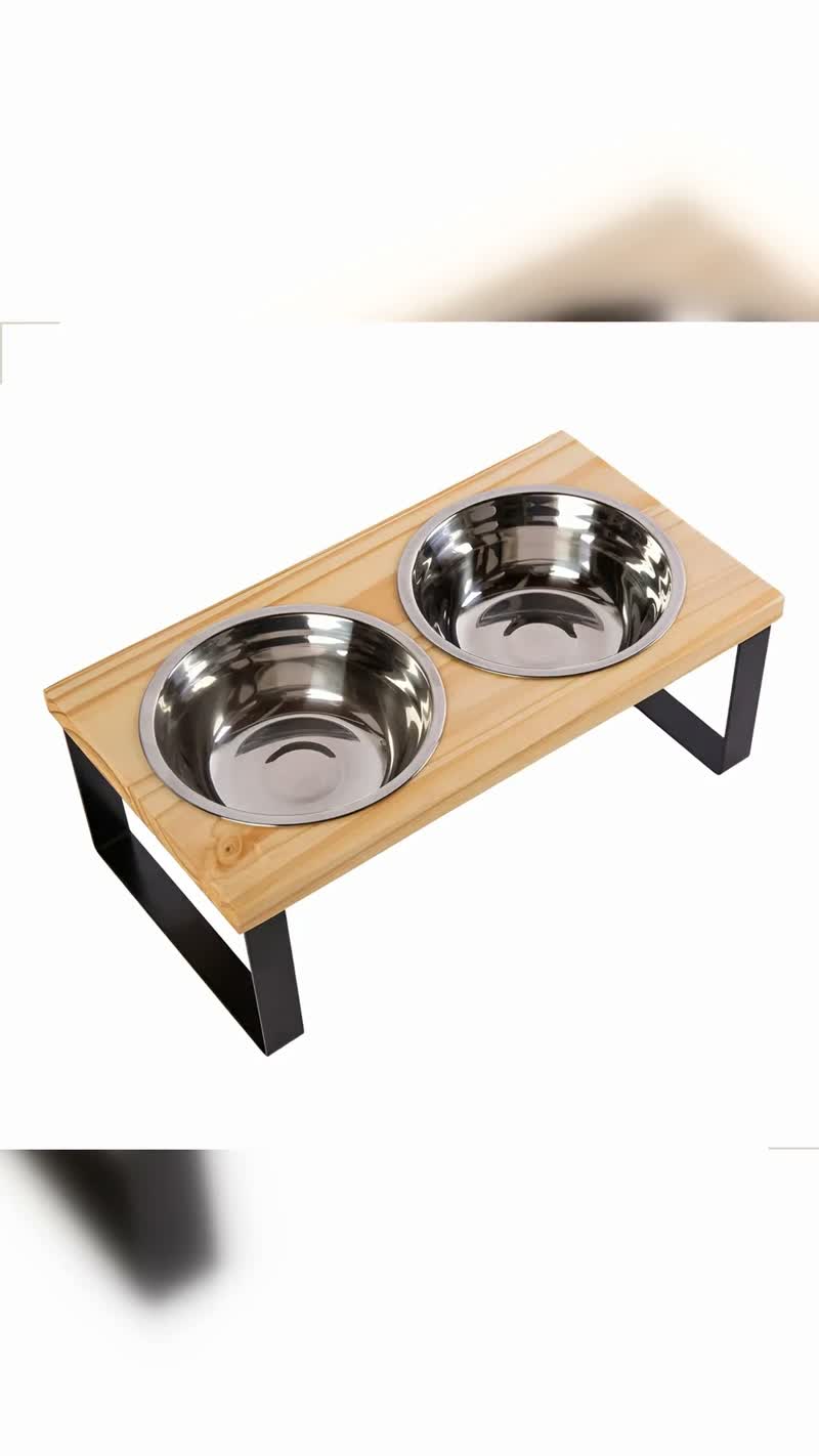 Comedouro Elevado Duplo Inox para Cães e Gatos