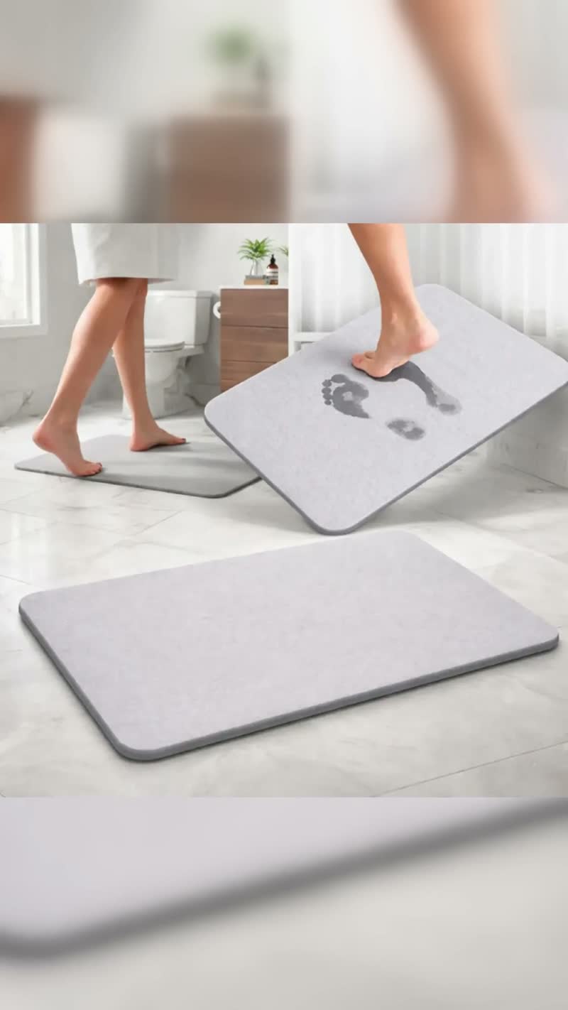 Tapete de Pedra Diatomita para Banheiro Secagem Instantânea 60cm