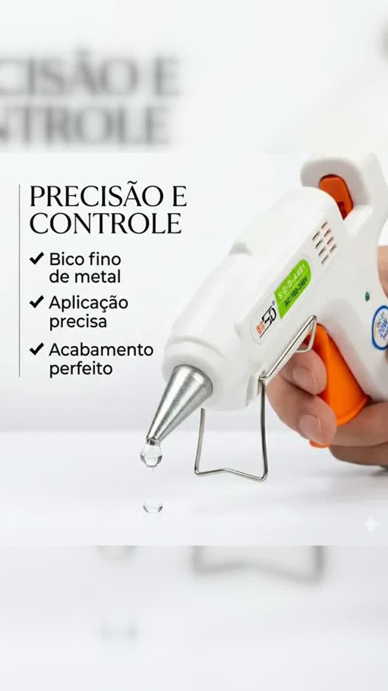 Pistola de Cola Quente 20W Bico Fino Bivolt