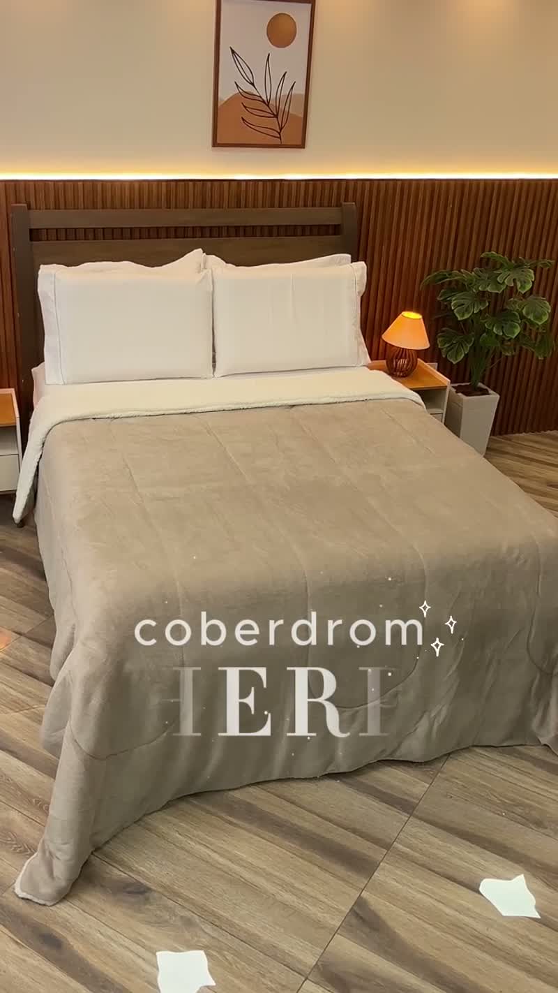 Coberdrom Casal Queen Cobertor Sherpa Pele de Carneiro