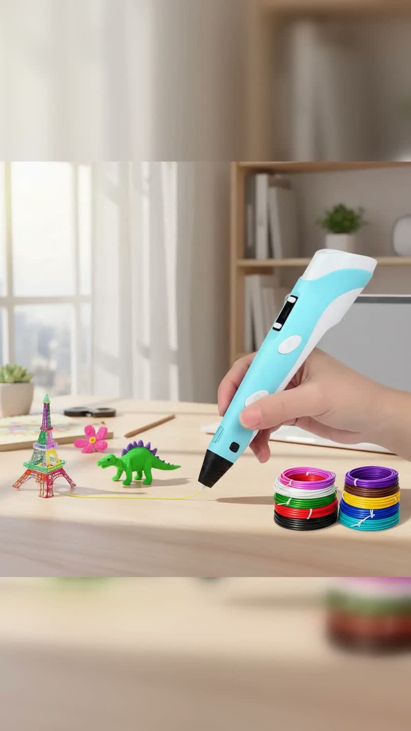 Caneta 3D Infantil com Refil de Filamento e USB