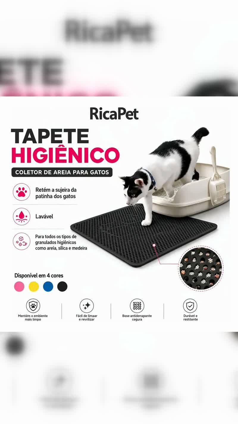 Tapete Coletor de Areia para Gato Lavável