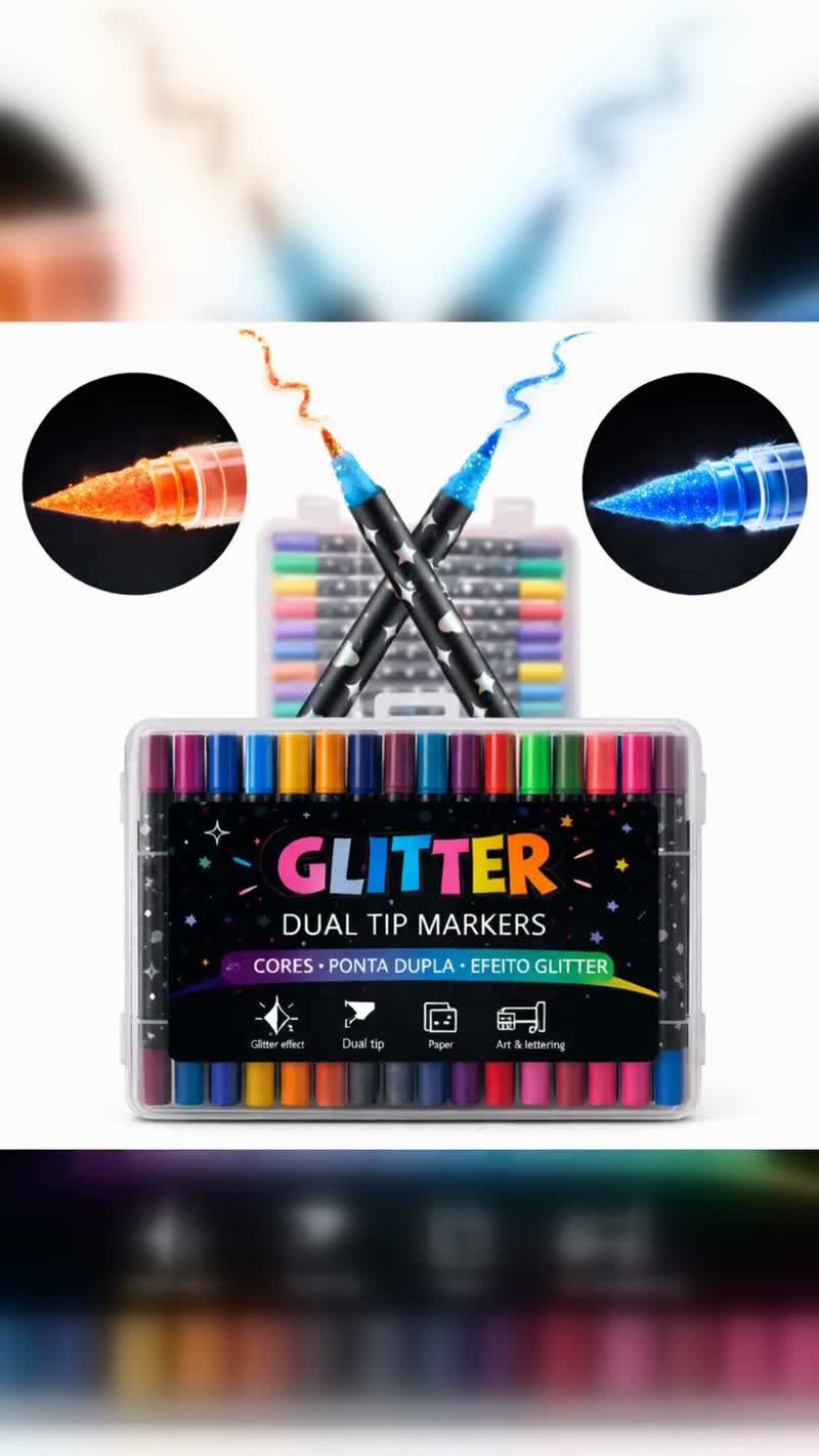 Canetinhas Glitter Touch 48 Cores