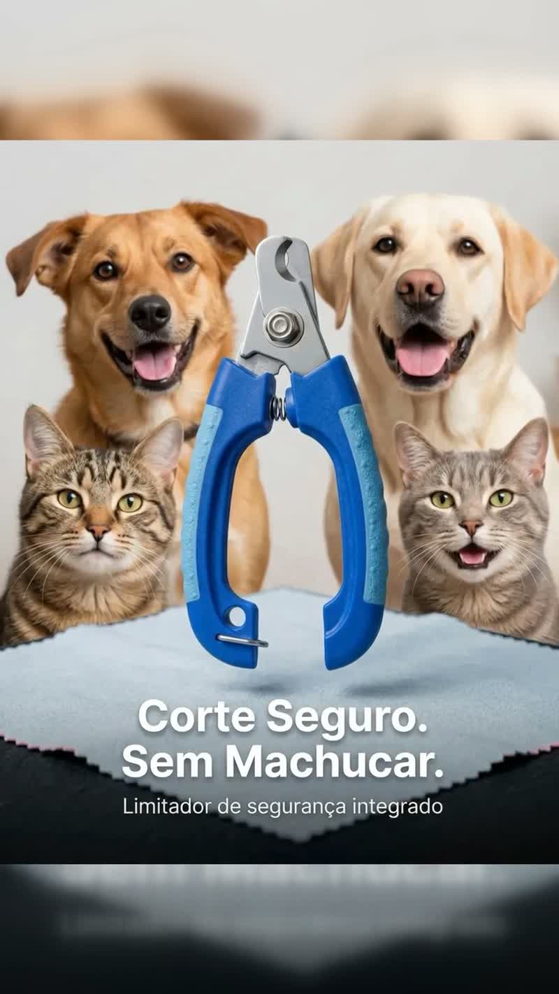 Cortador de Unha Pet Antiderrapante com Limitador