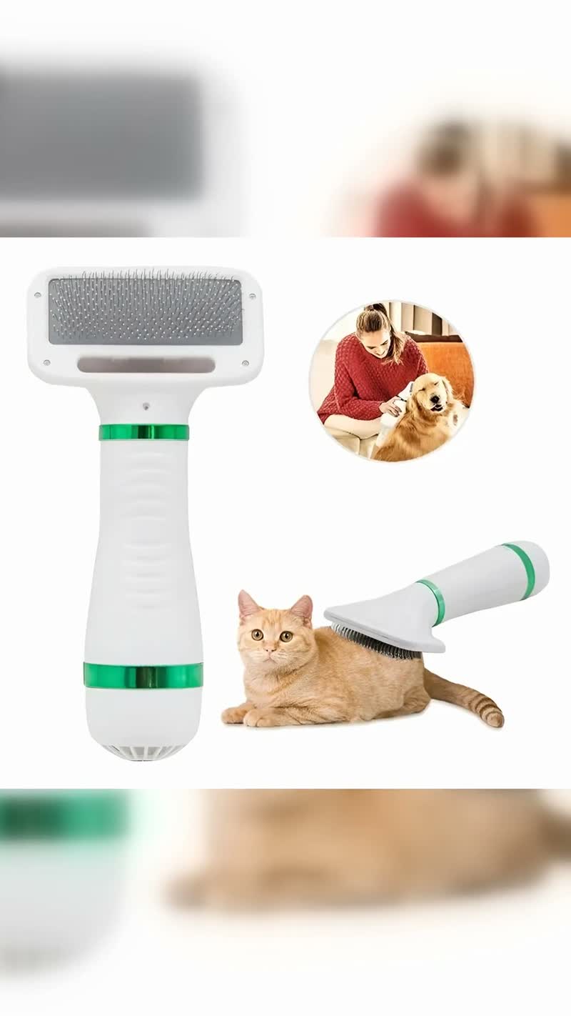 Escova Secadora 2 em 1 para Cães e Gatos 300W