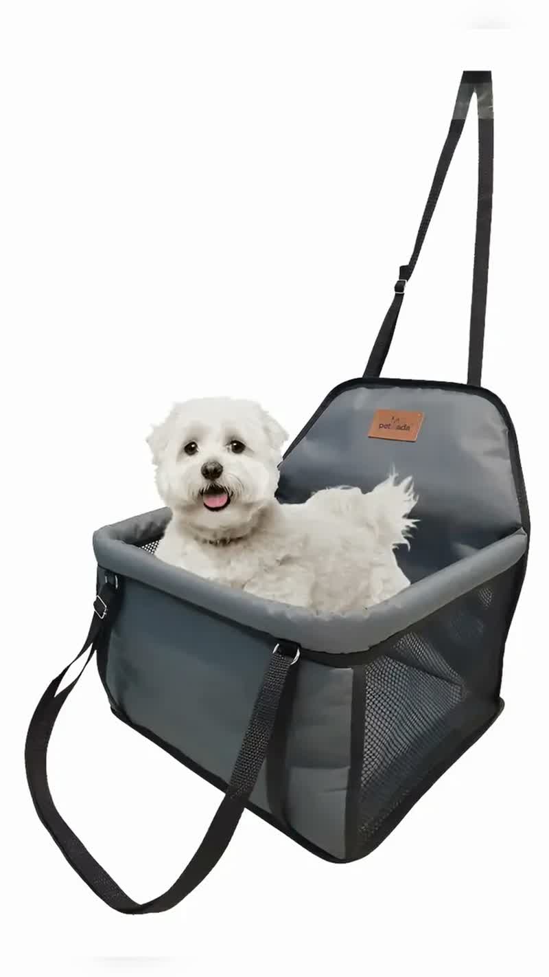 Cadeira Assento Pet para Carro até 15kg com Cinto e Coleira Brinde