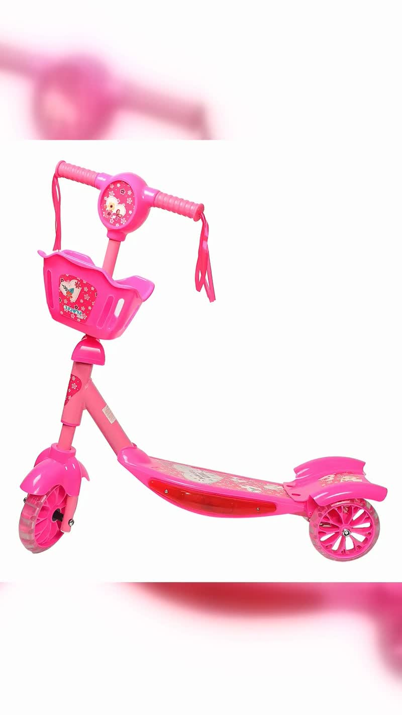 Patinete Infantil Musical Replay Kids Kiddy 3 Rodas com LED Rosa