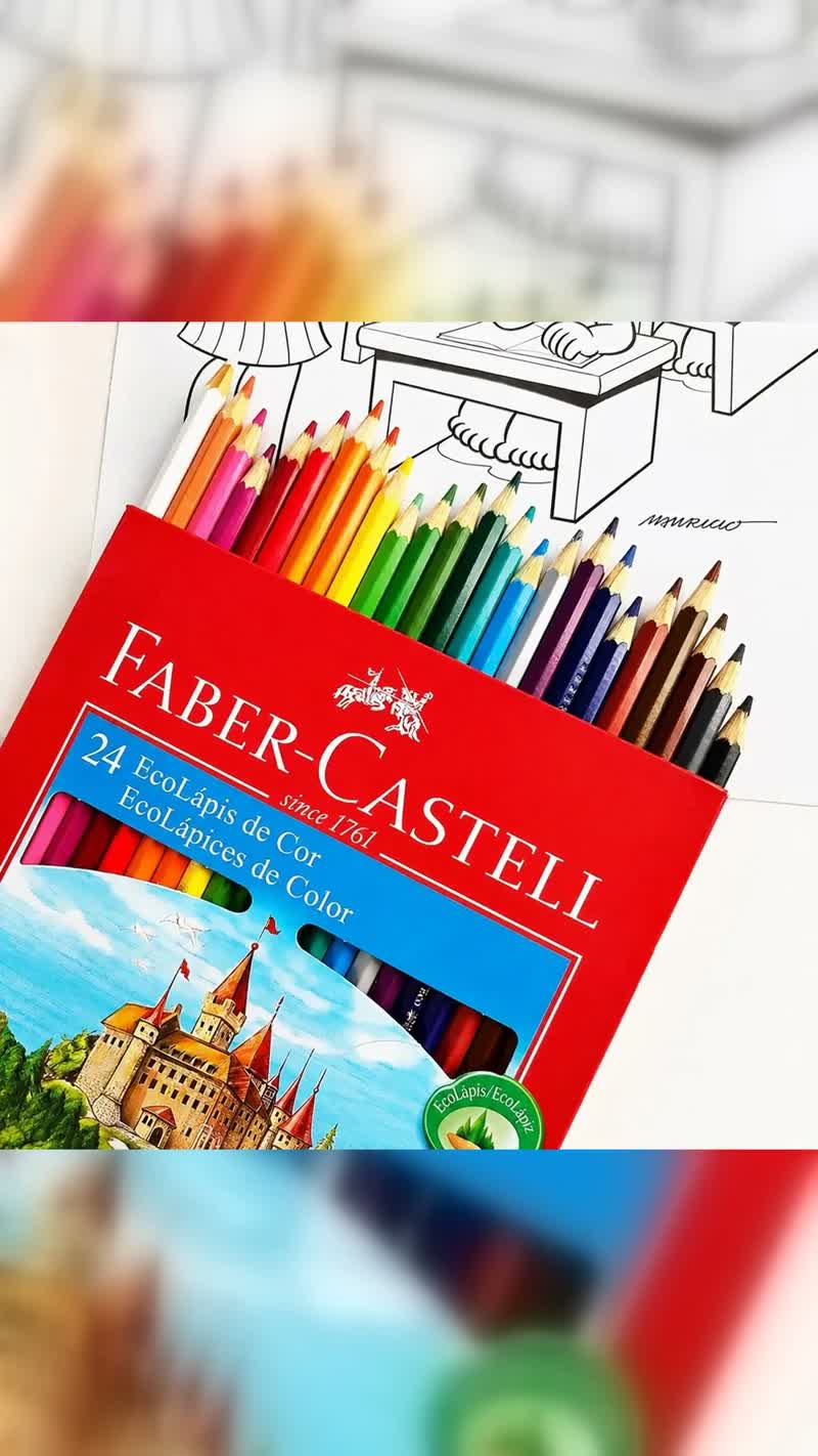 Lápis de Cor Faber-Castell EcoLápis 24 Cores Sextavado