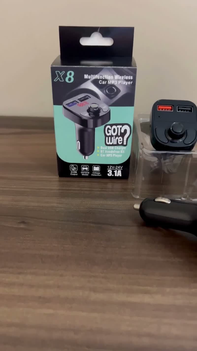 Adaptador Bluetooth para Carro Transmissor FM com Carregador USB GotWire X8