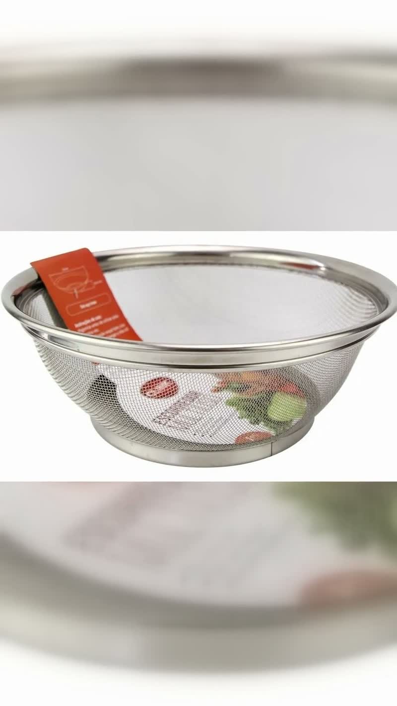 Escorredor Lavador de Arroz e Massa em Aço Inox 25 cm Clink