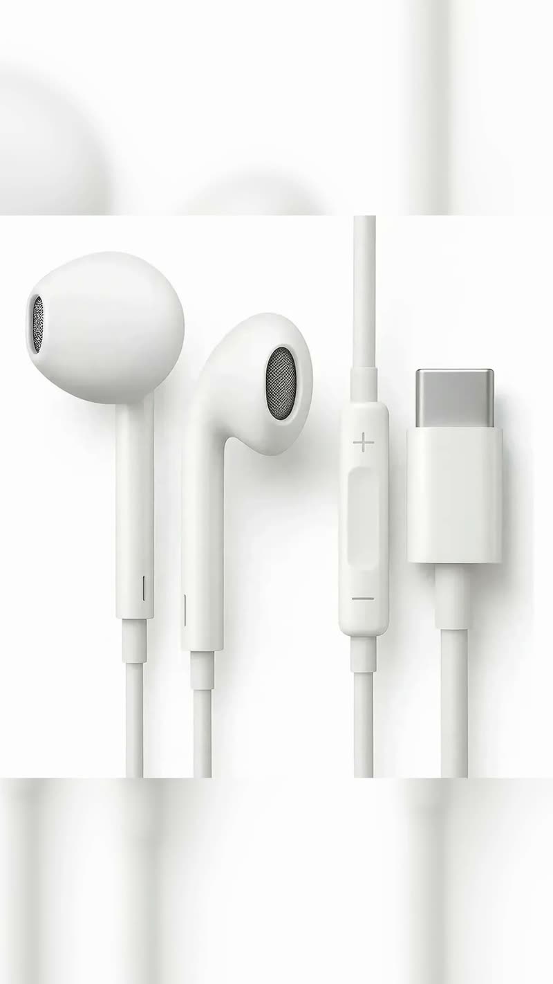 Fone de Ouvido com Fio USB-C com Microfone e Controle de Volume