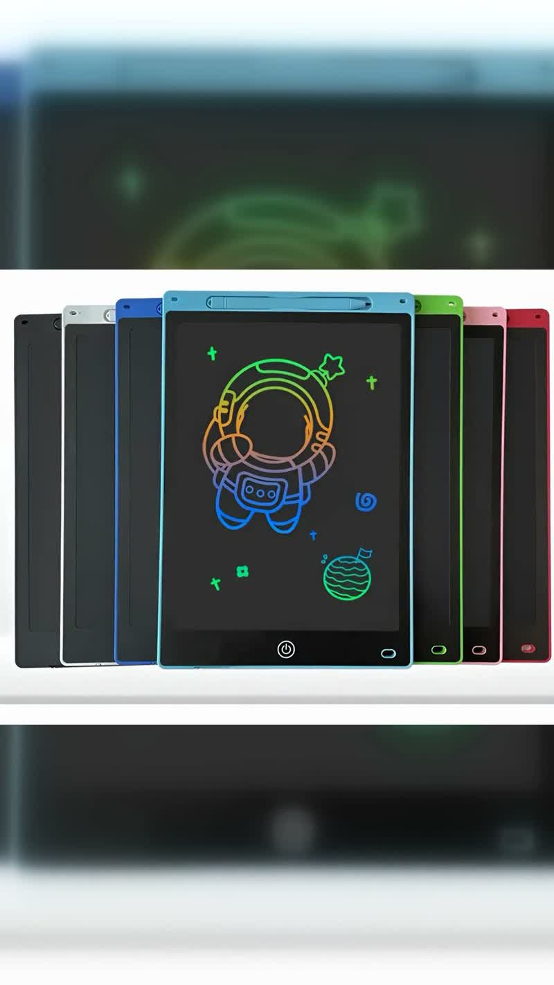 Kit 10 Lousas Mágicas Tablet LCD com Caneta, Cores Sortidas