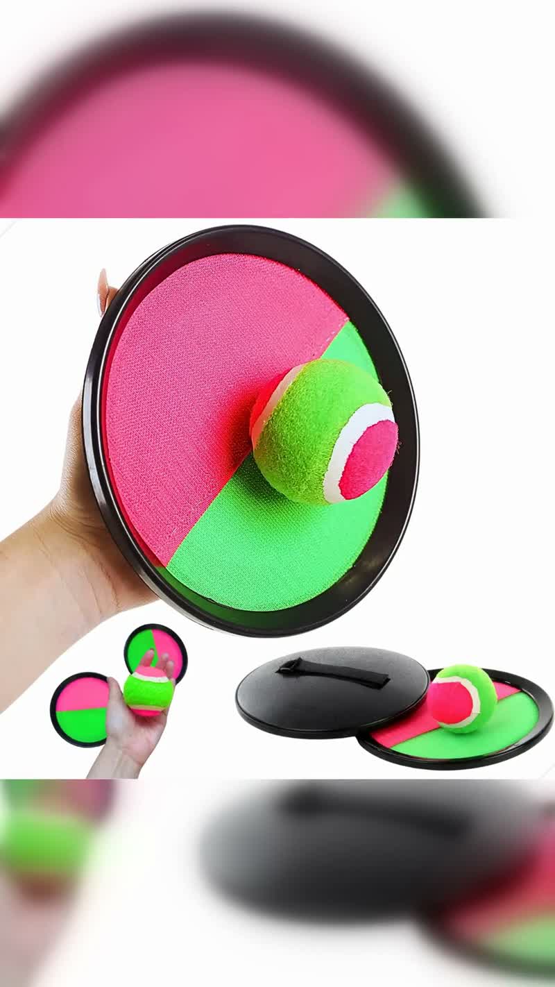 Jogo de Raquete Pega Bolinha com Velcro, 2 Raquetes e 1 Bola