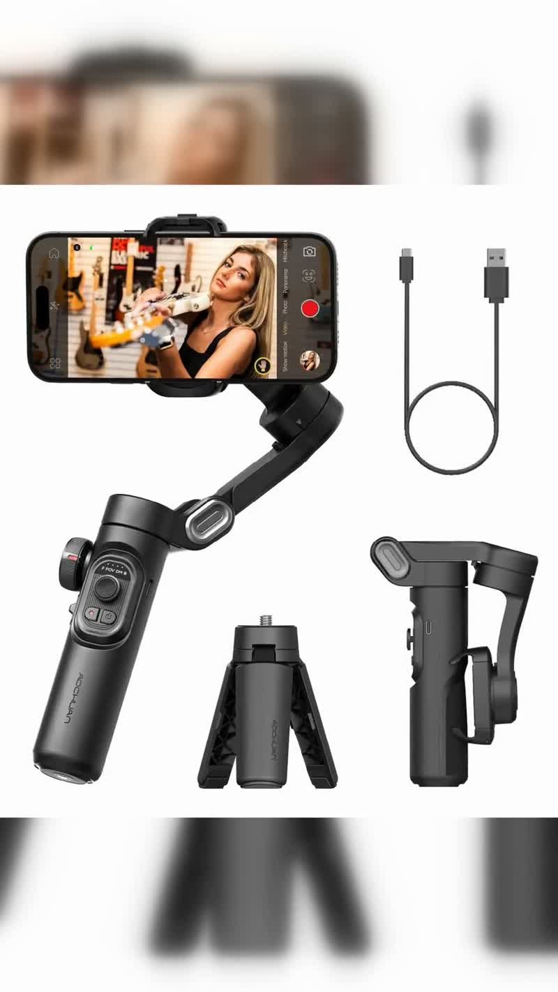 Estabilizador Gimbal 3 Eixos para Celular com Rastreamento Facial