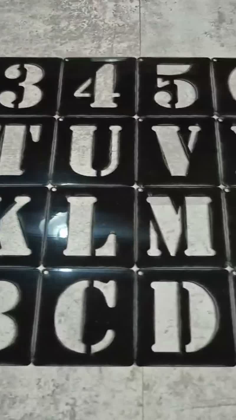 Stencil Escolar 36 Peças, Letras e Números de 5cm Reutilizável