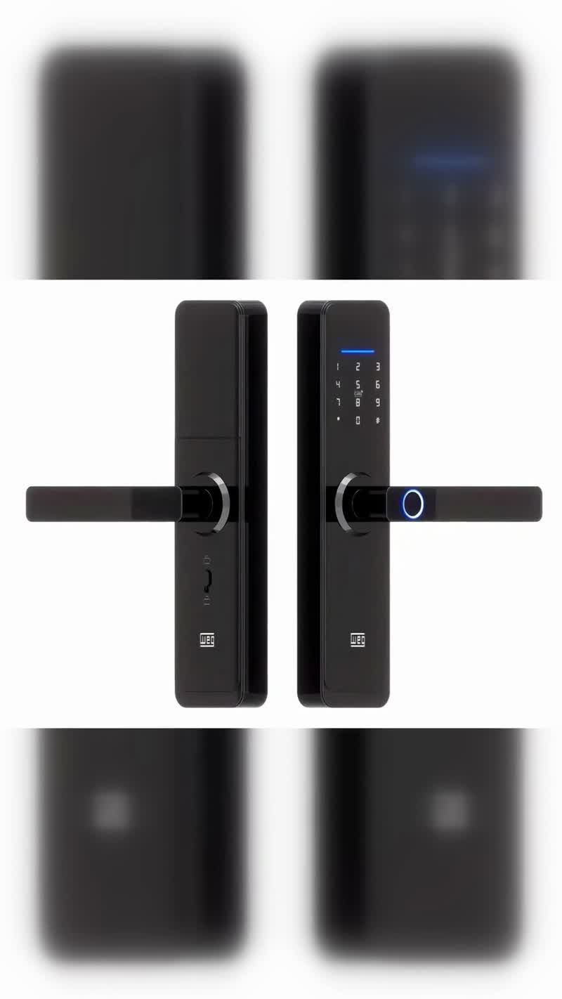 Fechadura Digital Wi-Fi de Embutir WEG Home, Piano Preto