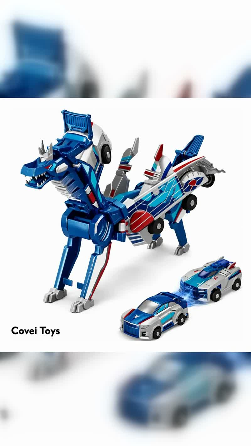 Carrinho 2 em 1 que Vira Dragão Robô, Covei Toys