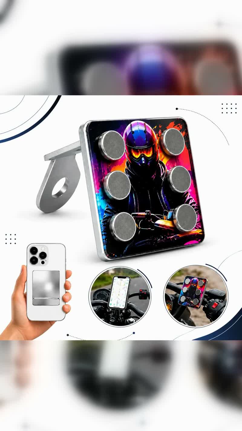 Suporte Magnético para Celular de Moto com 6 Ímãs, Multicontrol