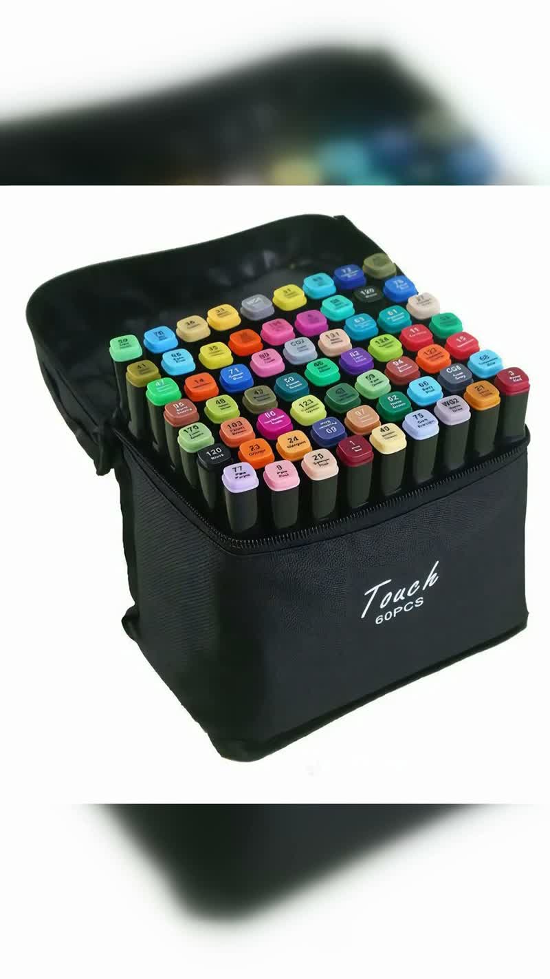 Kit 60 Canetas de Duas Pontas para Arte e Desenho