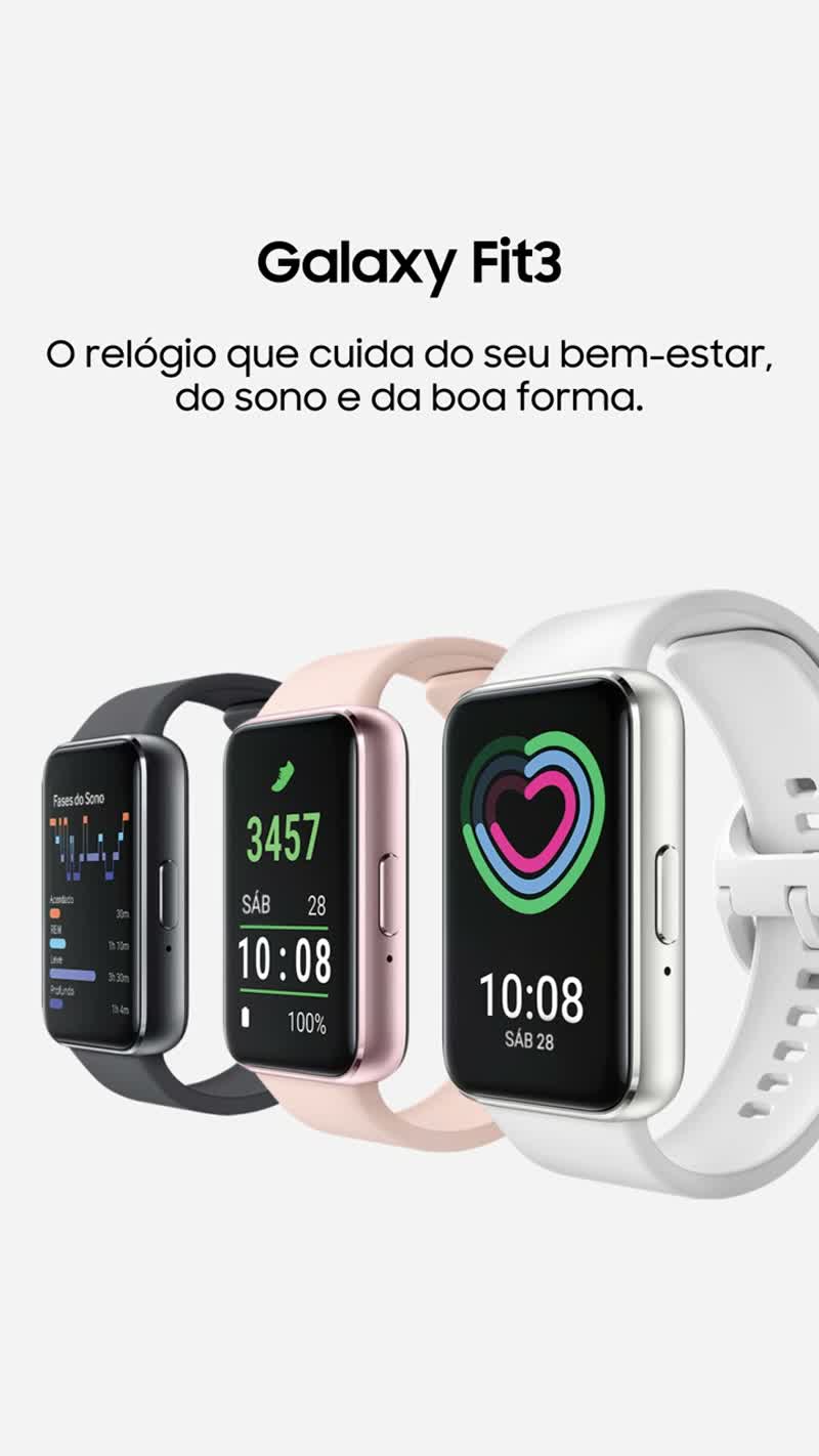 Smartwatch Samsung Galaxy Fit3 Tela 1.6 Polegadas