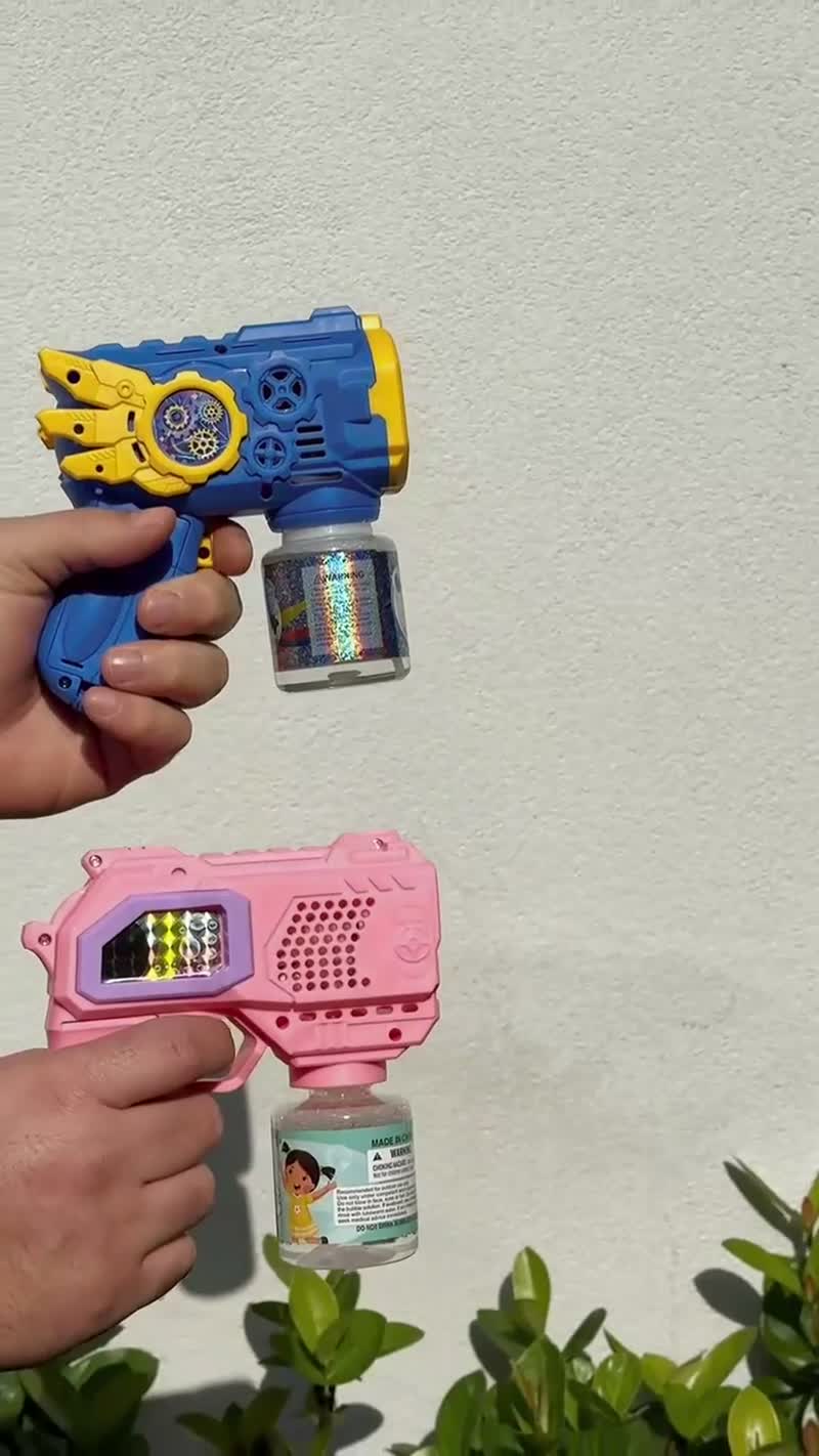 Pistola Lança Bolhas de Sabão Automática com Luz LED
