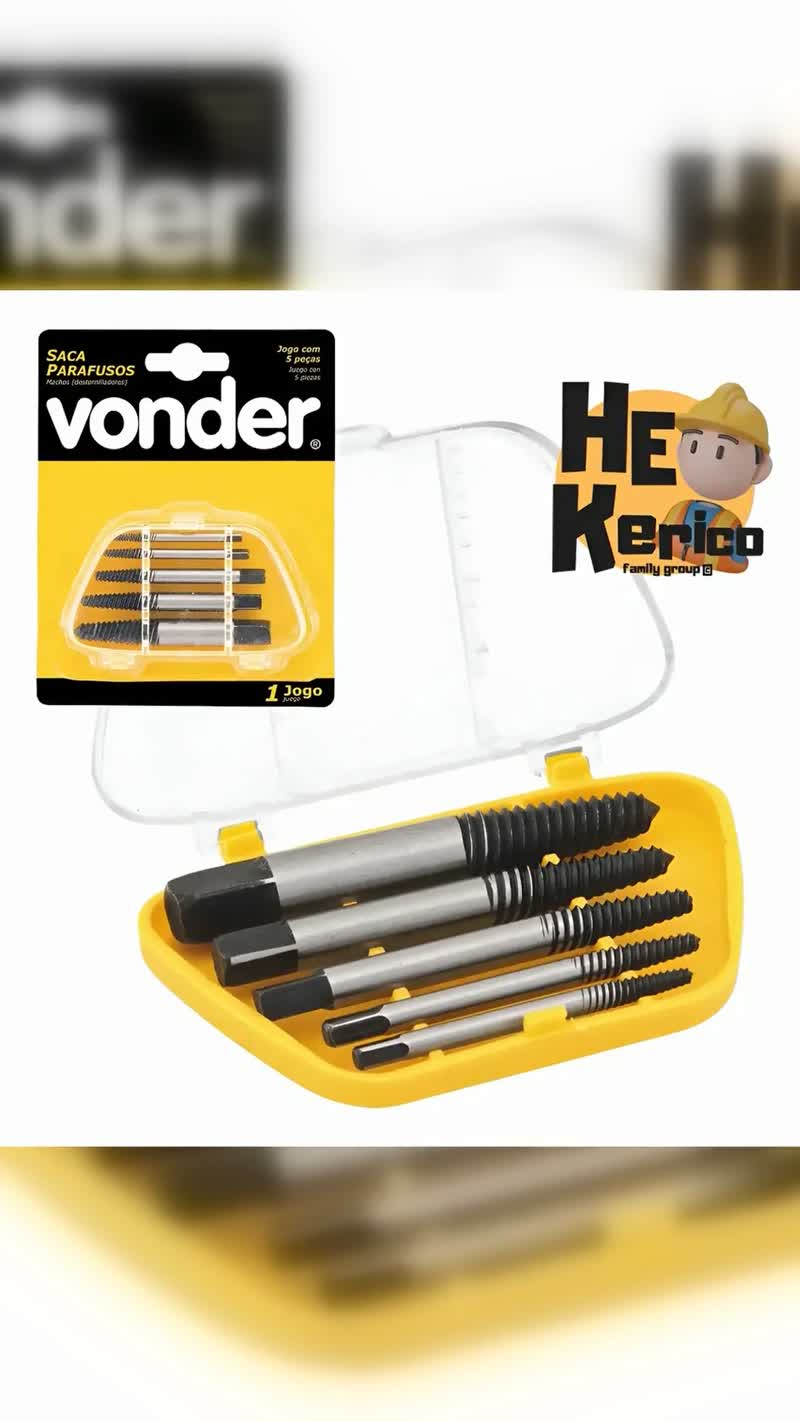 Jogo Saca Parafusos Extrator 5 Peças Vonder