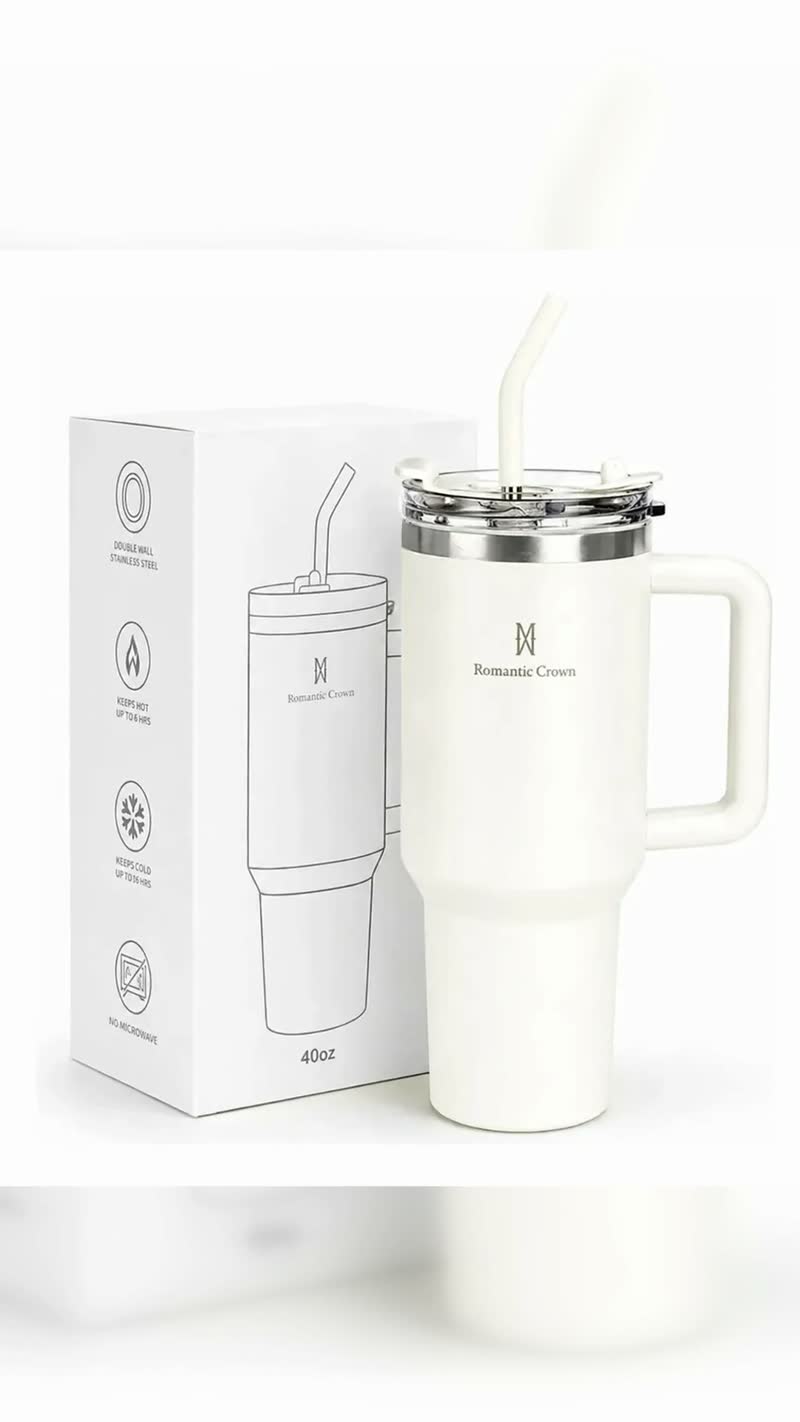 Copo Térmico Gigante 1,2 Litro Inox com Tampa, Canudo e Alça