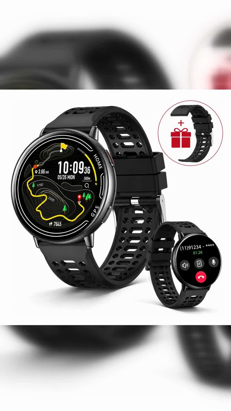 Smartwatch WGP com GPS Embutido e Tela AMOLED de 1,39 Polegada