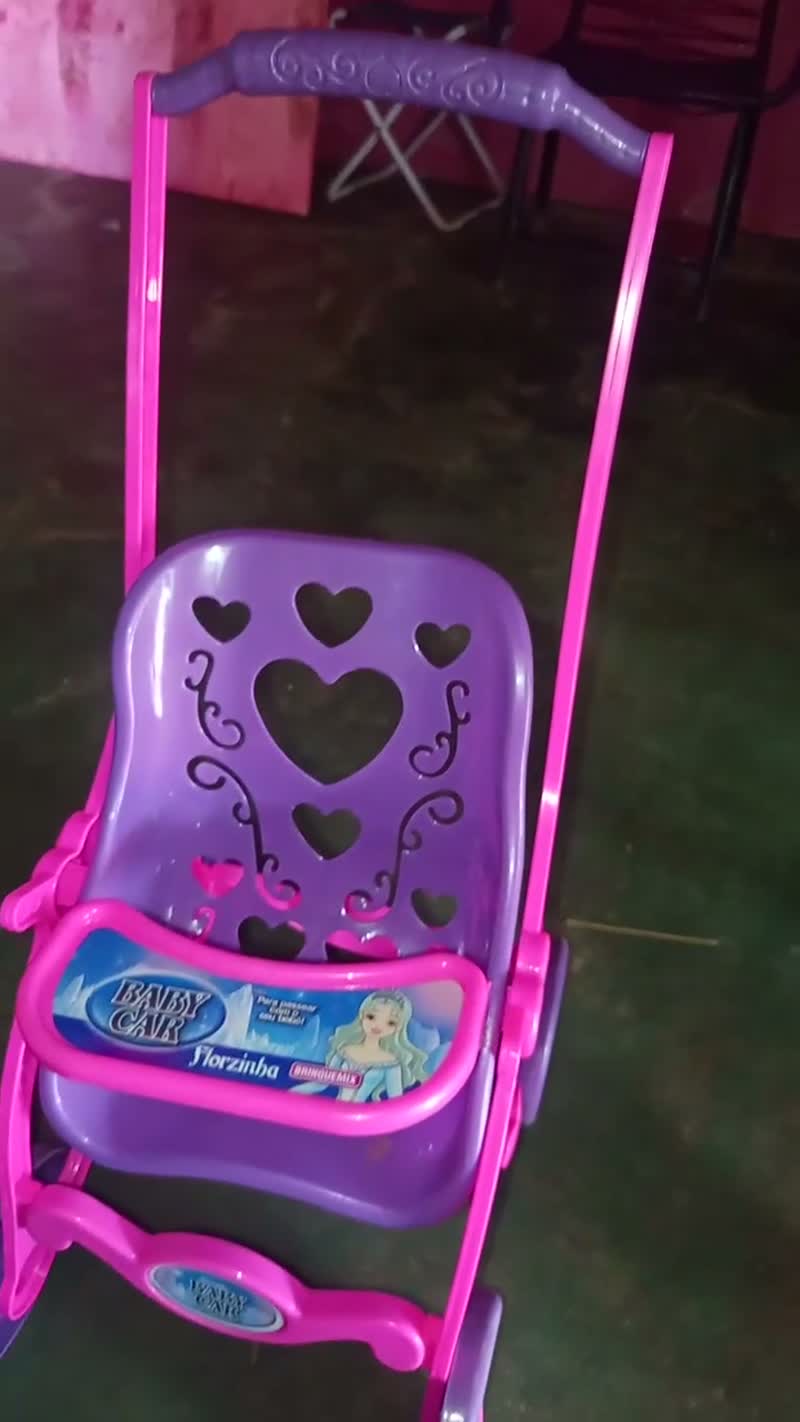 Carrinho de Boneca Desmontável Lilás e Rosa