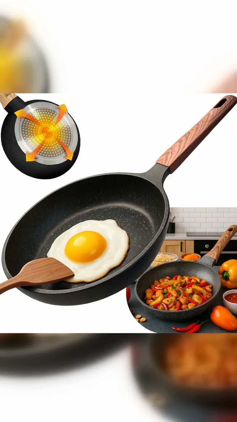 Frigideira Cerâmica 24 cm Antiaderente para Indução e Gás Aero Home