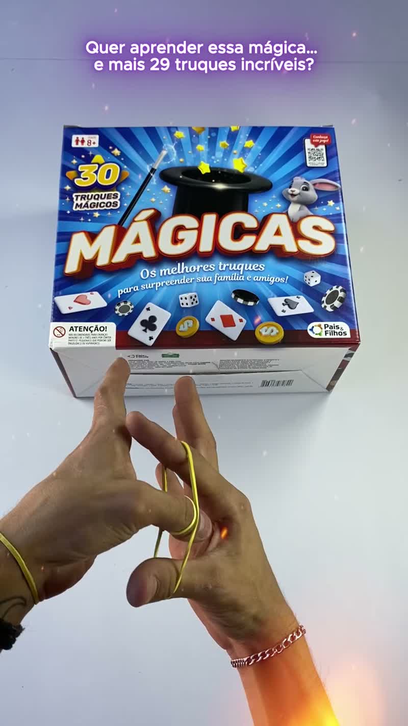 Kit de Mágica Infantil 30 Truques com Cartola e Varinha