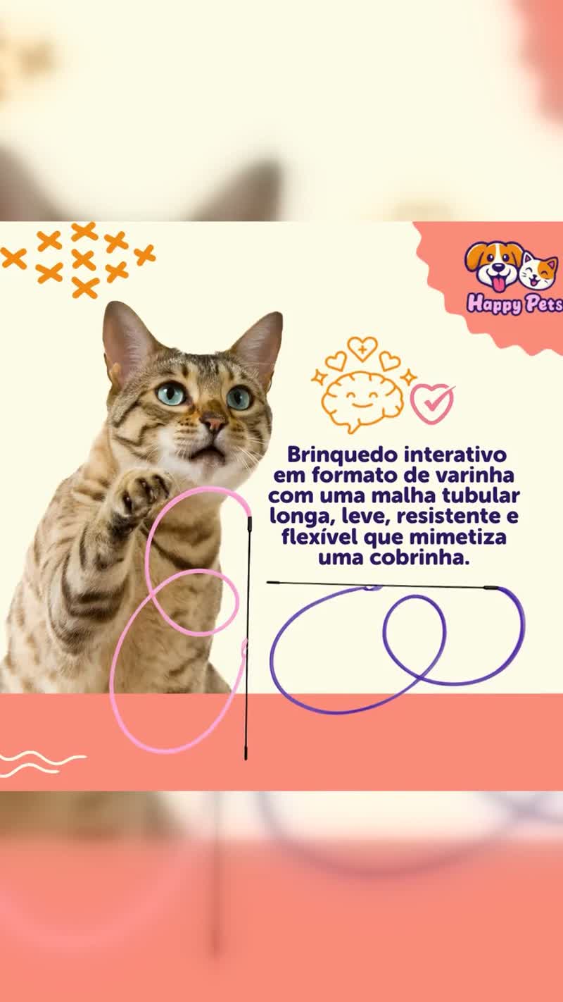 Varinha Interativa Cat Cobrinha para Gato 50cm