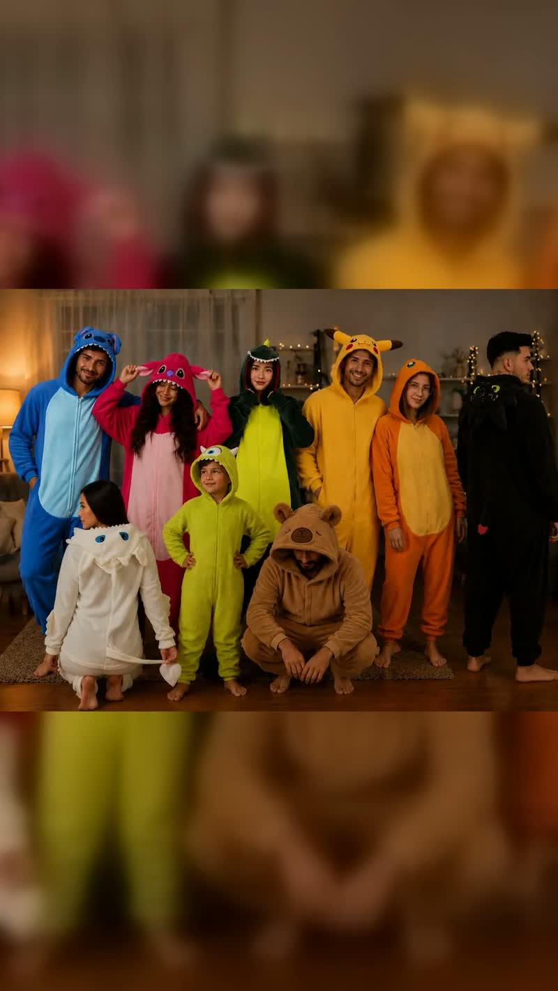 Pijama Kigurumi Stitch Adulto e Infantil