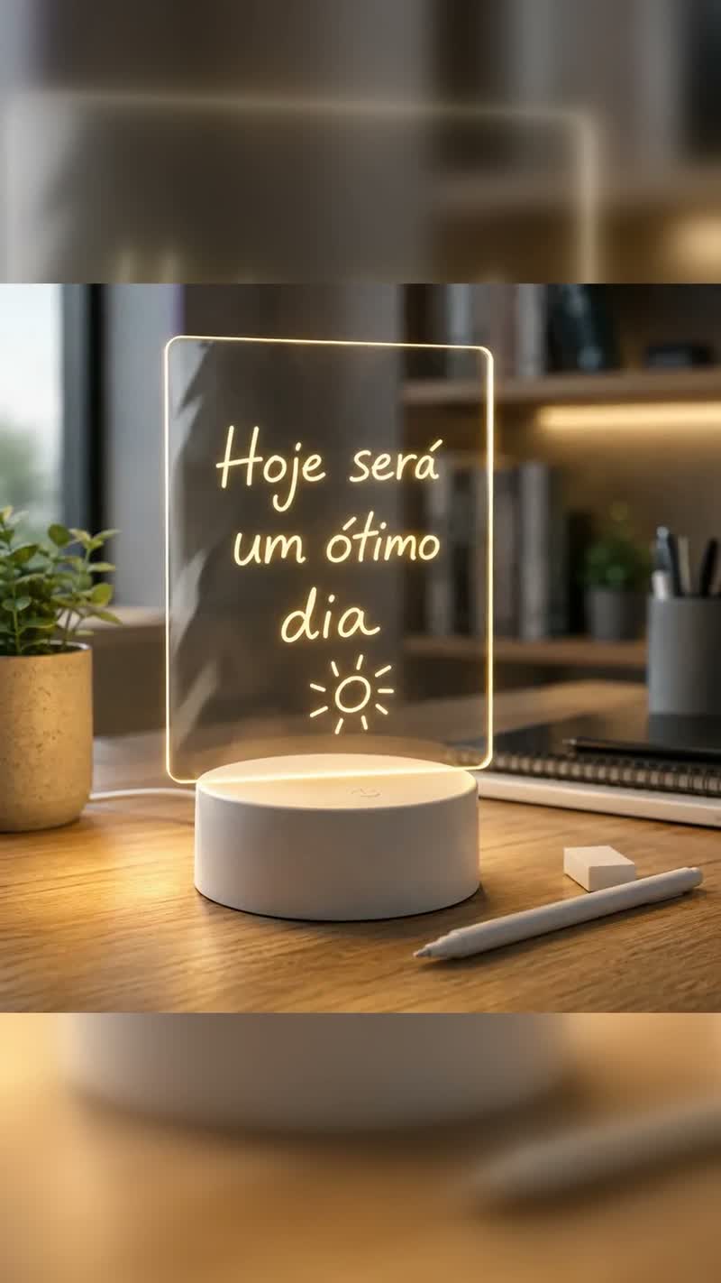 Luminária de Mesa LED com Lousa de Anotações